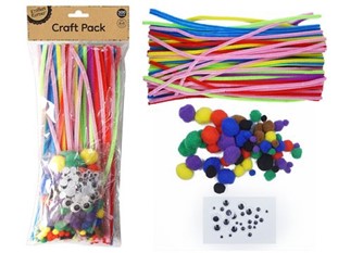 KK Craft Pack Asst. 300pk (Chenille/Pom poms/G.Eyes)